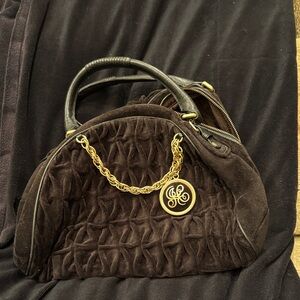 Juicy Couture Black Quilted Handbag with Gold Chain